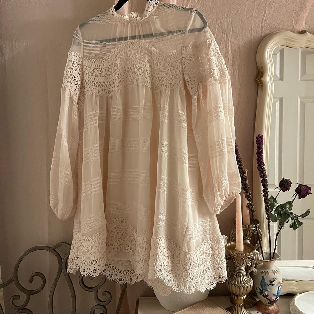 ASOS Lace trim mini smock Dress